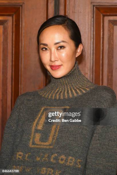 Chriselle Lim attends the Marc Jacobs Fashion Show during New York Fashion Week at Park Avenue Armory on September 13, 2017 in New York City.