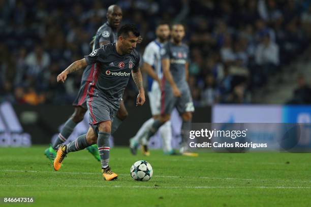 Besiktas midfielder Gary Medel from Chile during the match between FC Porto v Besiktas JK for the UEFA Champions League at Estadio do Dragao on...