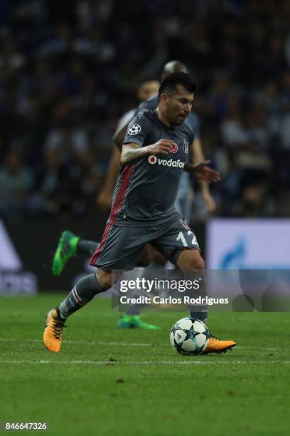 Besiktas midfielder Gary Medel from Chile during the match between FC Porto v Besiktas JK for the UEFA Champions League at Estadio do Dragao on...