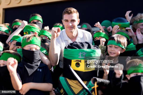 Actor Dave Franco attends the Green Ninja photo opp for Warner Bros. Pictures' "The LEGO Ninjago Movie"at LEGOLAND on September 13, 2017 in Carlsbad,...