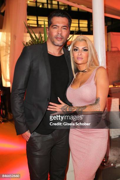 Aurelio Savina and his fiance Lisa Freidinger during the 3rd Pixx Lounge Party at H'ugo's on September 13, 2017 in Munich, Germany.
