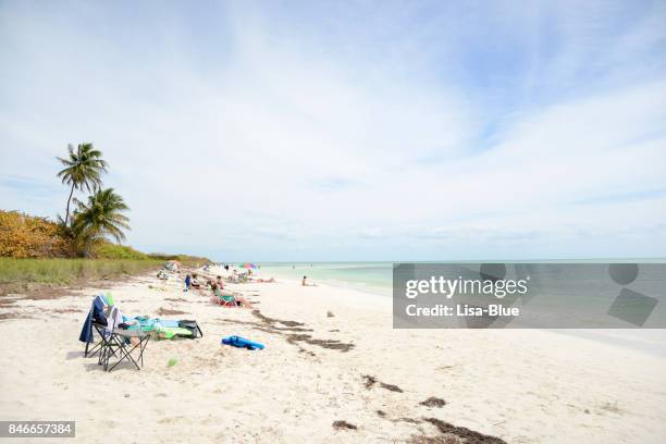 people on the beach - bahia honda key stock pictures, royalty-free photos & images