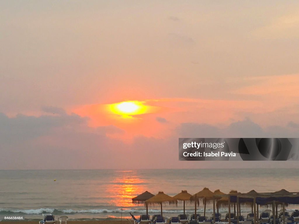 Golden sunrise at beach