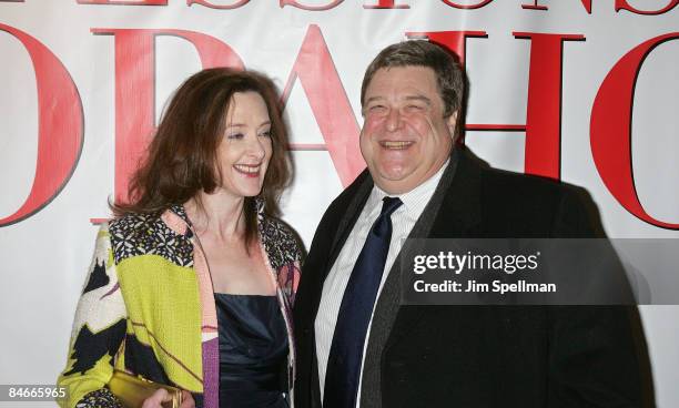 Actors Joan Cusack and John Goodman attends the premiere of "Confessions of a Shopaholic" at the Ziegfeld Theatre on February 5, 2009 in New York...