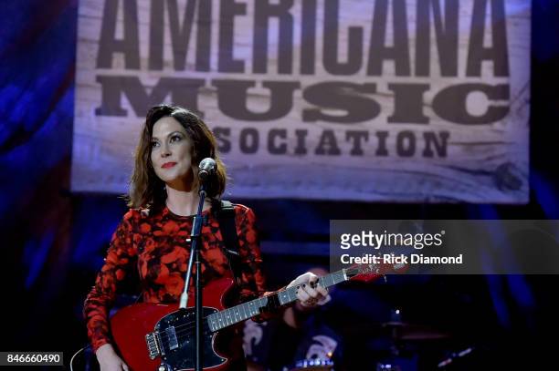 Amanda Shires performs onstage during the 2017 Americana Music Association Honors & Awards on September 13, 2017 in Nashville, Tennessee.