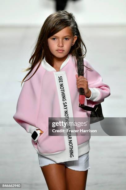 Model walks the runway at the Jia Liu fashion show during New York Fashion Week: The Shows at Gallery 2, Skylight Clarkson Sq on September 13, 2017...