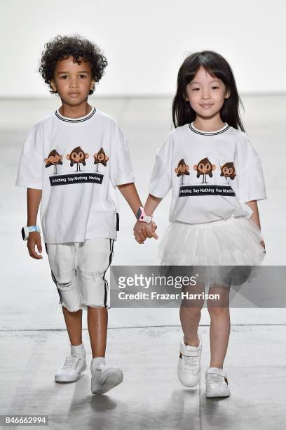 Models walk the runway at the Jia Liu fashion show during New York Fashion Week: The Shows at Gallery 2, Skylight Clarkson Sq on September 13, 2017...