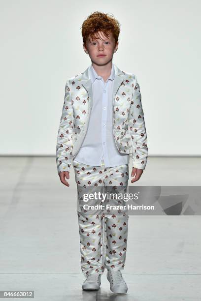 Model walks the runway at the Jia Liu fashion show during New York Fashion Week: The Shows at Gallery 2, Skylight Clarkson Sq on September 13, 2017...