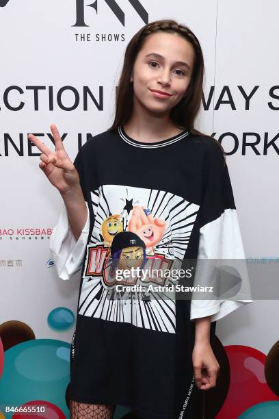 Sky Katz backstage for the Jia Liu fashion show during New York Fashion Week: The Shows at Gallery 2, Skylight Clarkson Sq on September 13, 2017 in...