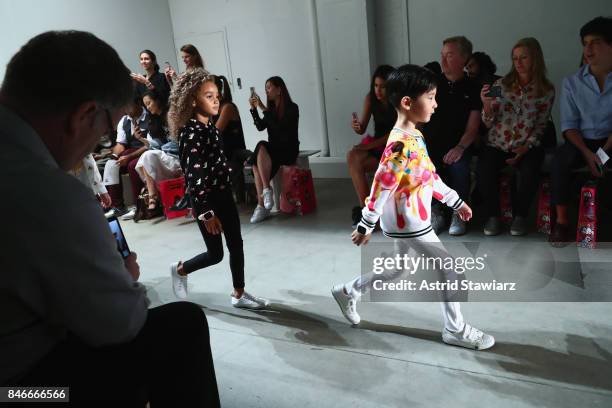 Models walk the runway during the Jia Liu fashion show during New York Fashion Week: The Shows at Gallery 2, Skylight Clarkson Sq on September 13,...