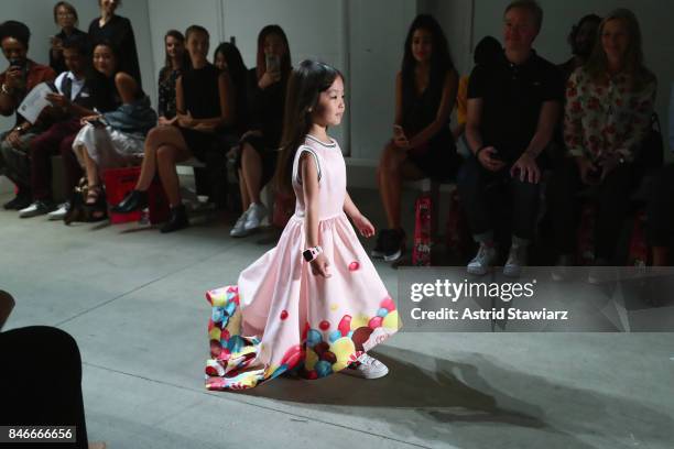 Models walk the runway during the Jia Liu fashion show during New York Fashion Week: The Shows at Gallery 2, Skylight Clarkson Sq on September 13,...