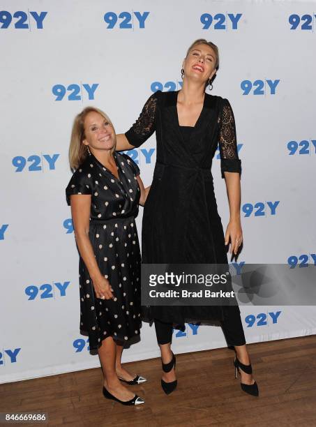 Katie Couric and Maria Sharapova attend Maria Sharapova in conversation with Katie Couric at 92nd Street Y on September 13, 2017 in New York City.