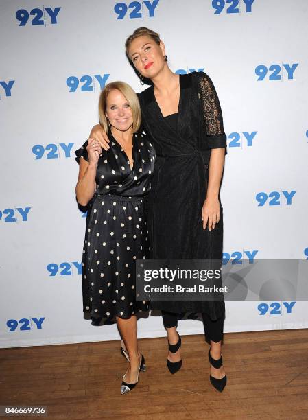 Katie Couric and Maria Sharapova attend Maria Sharapova in conversation with Katie Couric at 92nd Street Y on September 13, 2017 in New York City.