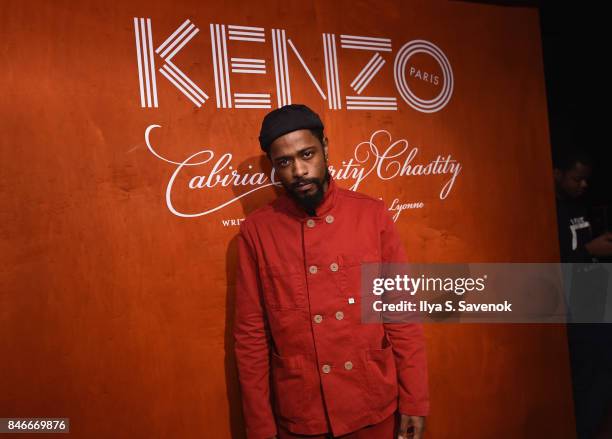 Lakeith Stanfield attends KENZO, Humberto Leon, Carol Lim And Natasha Lyonne Premiere "Cabiria, Charity, Chastity" In New York City at Public Arts on...