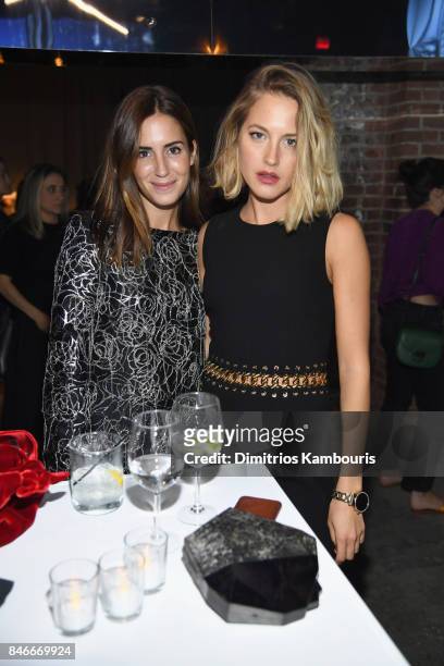 Gala Gonzalez and Tess Ward attend Michael Kors and Google Celebrate new MICHAEL KORS ACCESS Smartwatches at ArtBeam on September 13, 2017 in New...