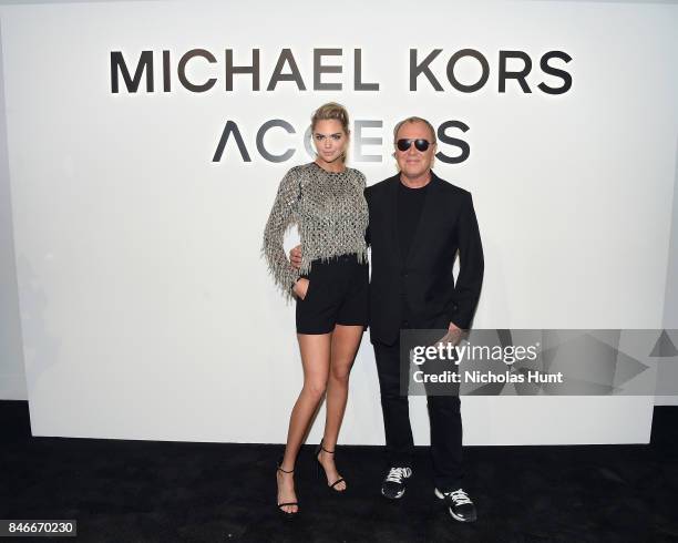 Kate Upton and Michael Kors attend Michael Kors and Google Celebrate new MICHAEL KORS ACCESS Smartwatches at ArtBeam on September 13, 2017 in New...