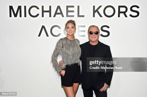 Kate Upton and Michael Kors attend Michael Kors and Google Celebrate new MICHAEL KORS ACCESS Smartwatches at ArtBeam on September 13, 2017 in New...