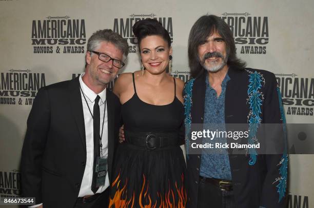 Americana Music Association Executive Director Jed Hilly, Angaleena Presley and Larry Campbell attend the 2017 Americana Music Association Honors &...