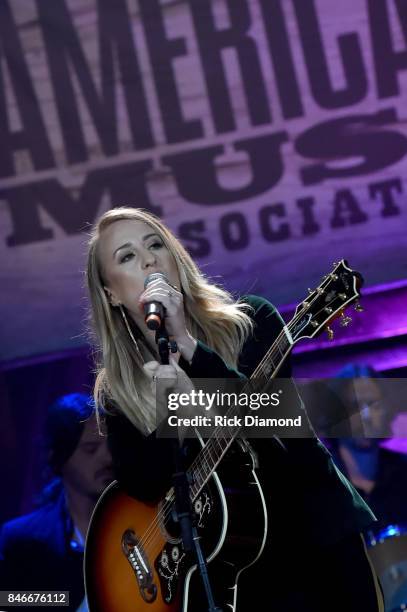 Margo Price performs onstage during the 2017 Americana Music Association Honors & Awards on September 13, 2017 in Nashville, Tennessee.