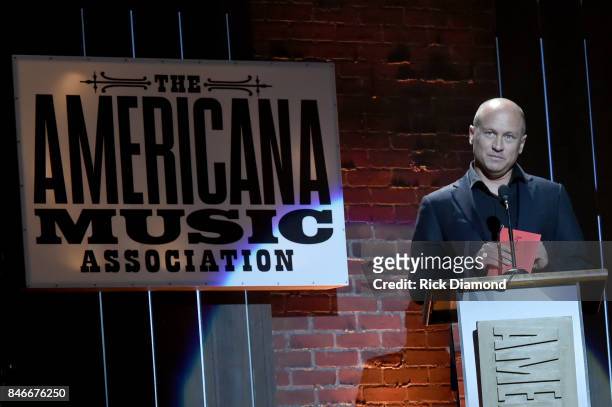 Mike Judge speaks onstage during the 2017 Americana Music Association Honors & Awards on September 13, 2017 in Nashville, Tennessee.