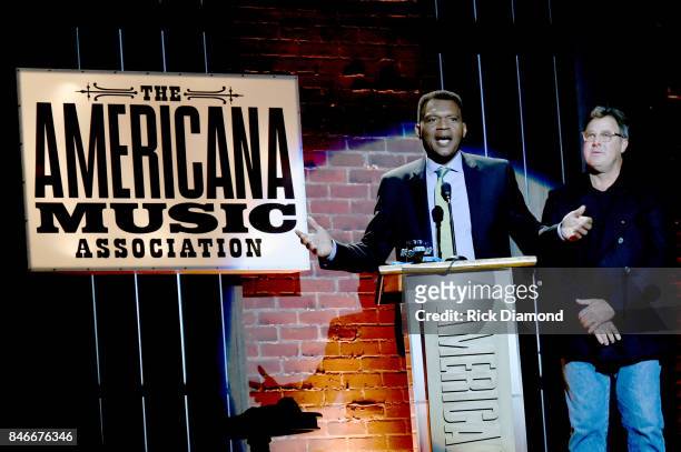 Robert Cray speaks onstage during the 2017 Americana Music Association Honors & Awards on September 13, 2017 in Nashville, Tennessee.