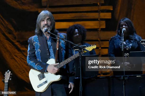 Larry Campbell performs onstage at the 2017 Americana Music Association Honors & Awards on September 13, 2017 in Nashville, Tennessee.