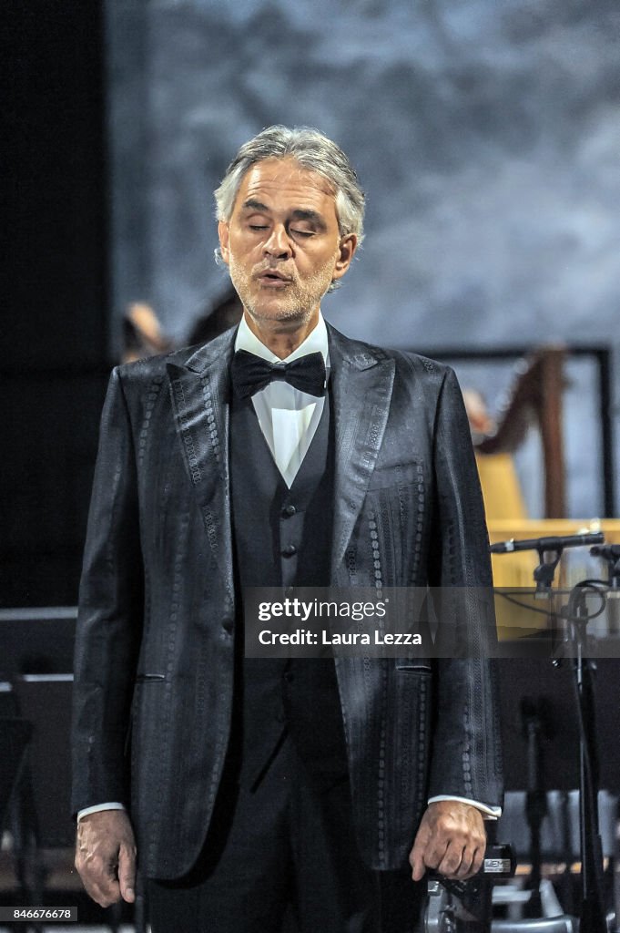 Andrea Bocelli Performs With Robotic Orchestra Conductor