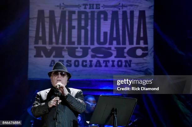 Van Morrison performs onstage during the 2017 Americana Music Association Honors & Awards on September 13, 2017 in Nashville, Tennessee.