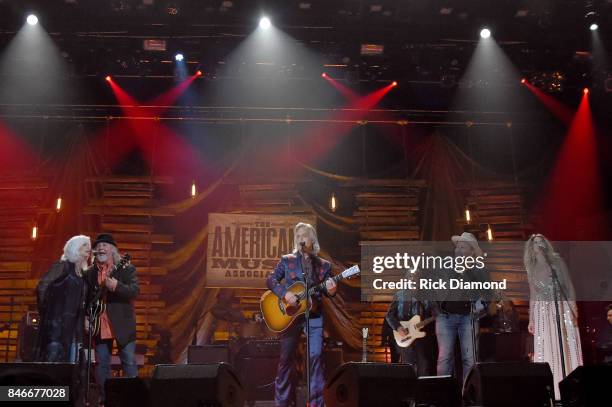 Musical artists perform onstage for the finale during the 2017 Americana Music Association Honors & Awards on September 13, 2017 in Nashville,...