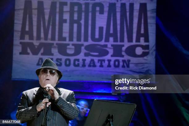 Van Morrison performs onstage during the 2017 Americana Music Association Honors & Awards on September 13, 2017 in Nashville, Tennessee.