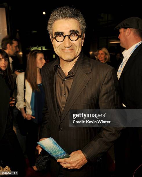 Actor Eugene Levy arrives at the premiere Warner Bros.' "Under The Sea 3D" at the California Science Center IMAX Theater on February 5, 2009 in Los...