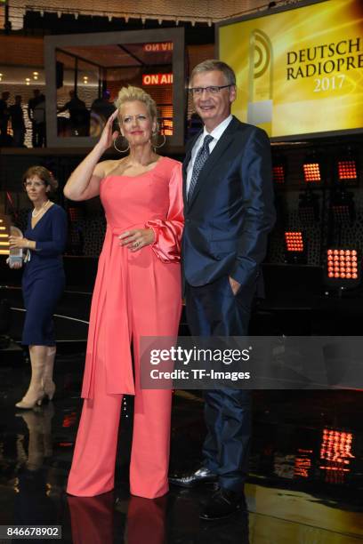 Barbara Schoeneberger and Guenther Jauch attend the Deutscher Radiopreis at Elbphilharmonie on September 7, 2017 in Hamburg, Germany. "n