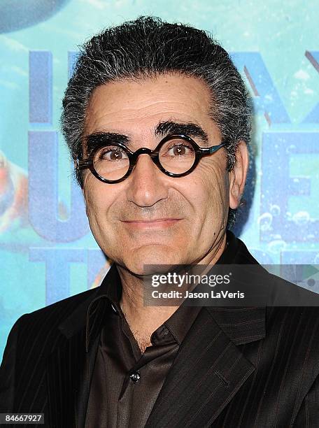 Actor Eugene Levy attends the premiere of "Under the Sea 3-D" at IMAX Theater at the California Science Center on February 5, 2009 in Los Angeles,...