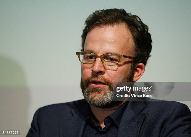 Writer Tom McCarthy attends "Beyond Words" a panel discussion with Oscar nominated screenwriters at the Writers Guild Theater on February 5, 2009 in...