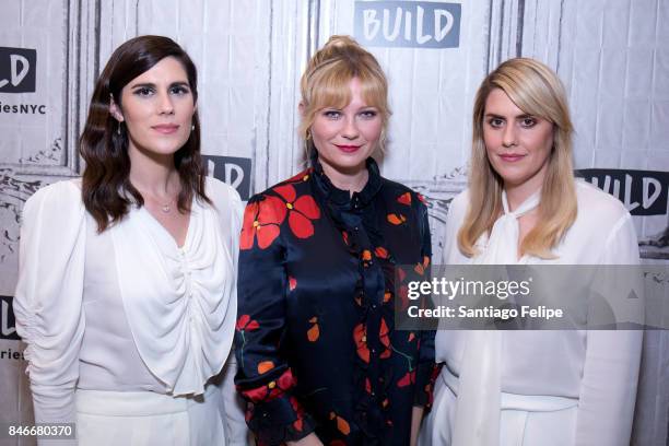 Kirsten Dunst , Laura and Kate Mulleavy attend Build Presents to discuss "Woodshock" at Build Studio on September 13, 2017 in New York City.