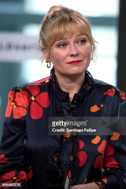 Kirsten Dunst attends Build Presents to discuss "Woodshock" at Build Studio on September 13, 2017 in New York City.