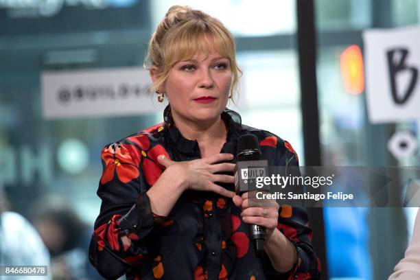 Kirsten Dunst attends Build Presents to discuss "Woodshock" at Build Studio on September 13, 2017 in New York City.