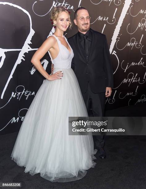 Actress Jennifer Lawrence and filmmaker Darren Aronofsky attend 'mother!' New York Premiere at Radio City Music Hall on September 13, 2017 in New...