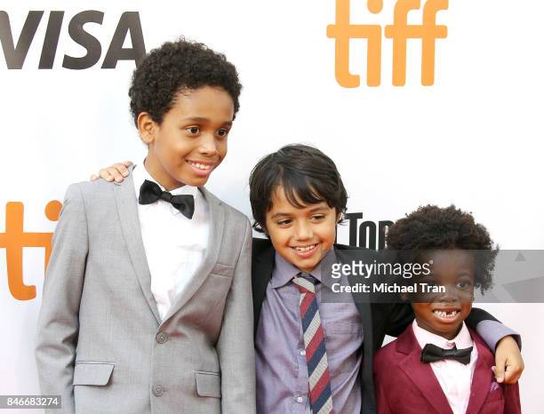Reece Cody, Callan Farris, and Aiden Akpan arrive to the "Kings" premiere - 2017 TIFF - Premieres, Photo Calls and Press Conferences held on...