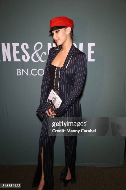 Bella Hadid attends the book signing of her mother Yolanda Hadid's new book "Believe Me: My Battle with the Invisible Disability of Lyme Disease" at...