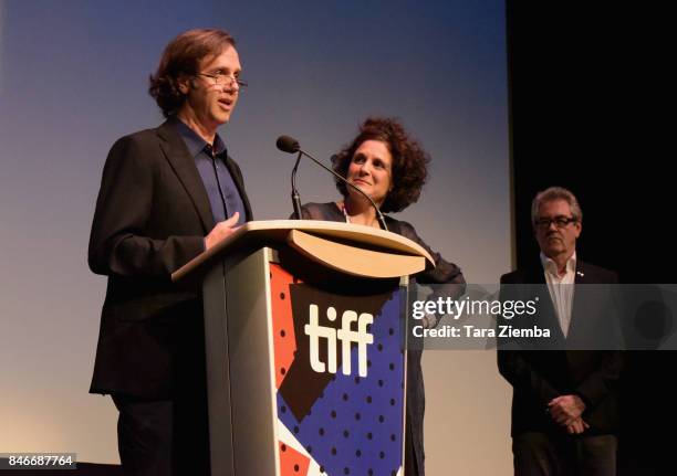 Nicholas de Pencier, Jennifer Baichwal and Piers Handling attend the 'Long Time Running' premiere during the 2017 Toronto International Film Festival...