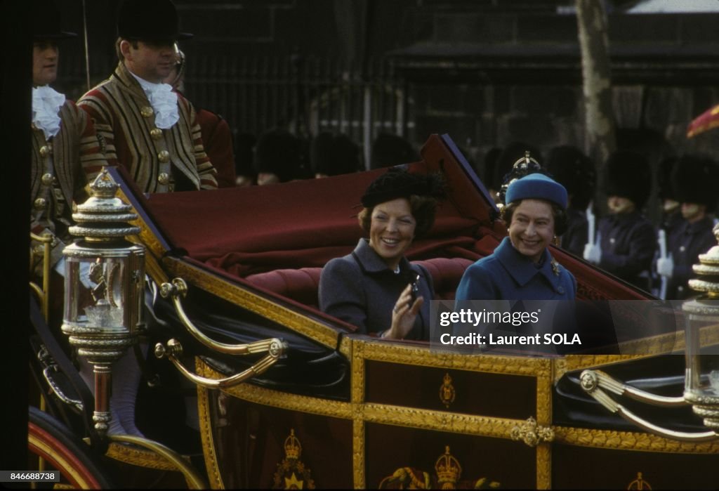 Queen Beatrix Of Netherlands And Queen Elizabeth II