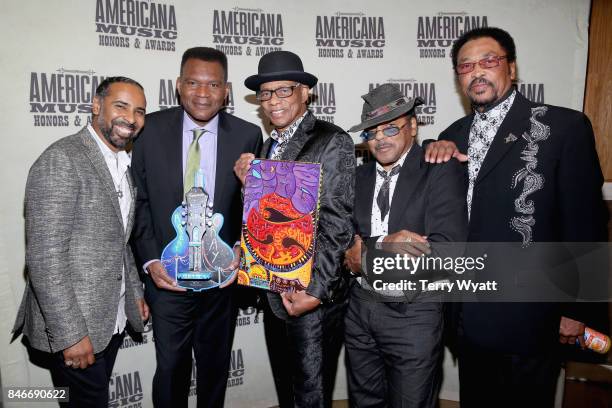 Lawrence "Boo" Mitchell , Robert Cray and Hi Rhythm attend the 2017 Americana Music Association Honors & Awards on September 13, 2017 in Nashville,...