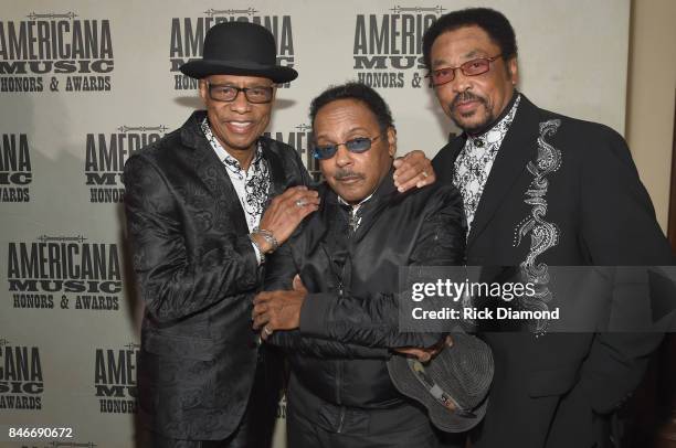 Hi Rhythm pose for a photo during the 2017 Americana Music Association Honors & Awards on September 13, 2017 in Nashville, Tennessee.