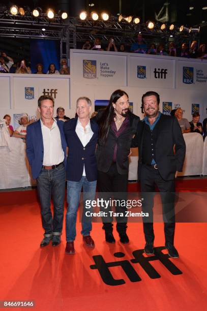 Paul Langlois, Johnny Fay, Gord Sinclair, and Rob Baker of The Tragically Hip attend the 'Long Time Running' premiere during the 2017 Toronto...