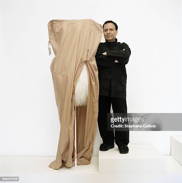 Stylist Azedine Alaia poses at a portrait session for Numero in Paris on June 25, 2007. .