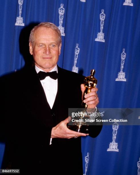 Actor Paul Newman holding his 'Jean Hersholt Humanitarian Oscar Award' at the 66th Academy Awards held at the Dorothy Chandler Pavilion, Los Angeles,...