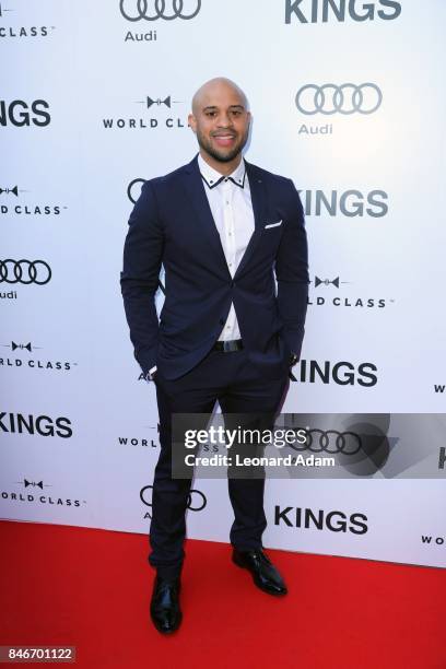 Lewis T. Powell attends "Kings" premiere party hosted by Diageo World Class Canada and Audi at Bisha Hotel & Residences in Toronto