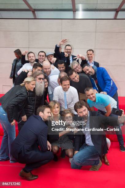 Stephanie Renouvin, Francis Zegut, Justine Salmon, Gregory Ascher, Eric Jean-Jean and team of RTL2 attend the RTL-RTL2-Fun Radio Press Conference to...