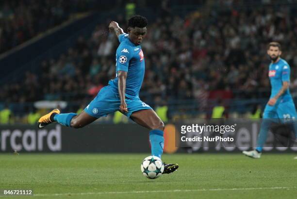 Napoli's Amadou Diawara controls the ball during the group stage match of the Champions League group F between FC Shakhtar and Napoli at Metalist...